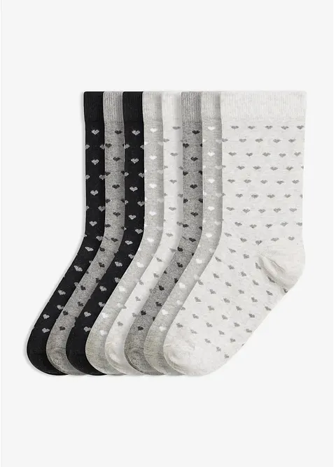 Socken mit Bio-Baumwolle (8er Pack) in grau von vorne - bonprix