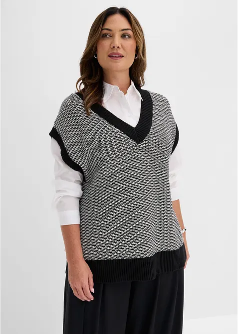 Oversize Pullunder in schwarz von vorne (im Anschnitt) - bonprix