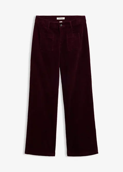 Cordhose aus Baumwoll-Stretch in rot von vorne - bonprix