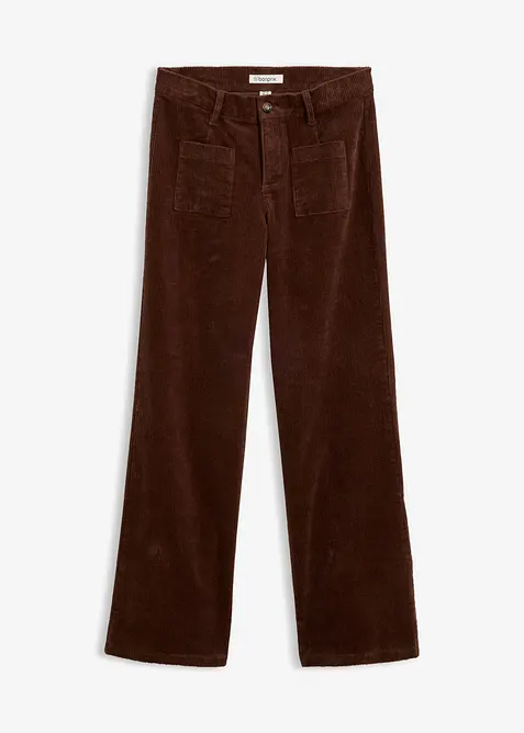 Cordhose aus Baumwoll-Stretch in braun von vorne - bonprix
