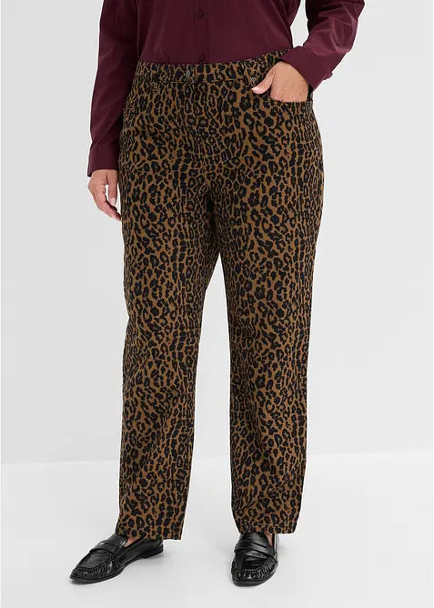 Stretch-Hose aus Baumwolle in braun von vorne - bonprix
