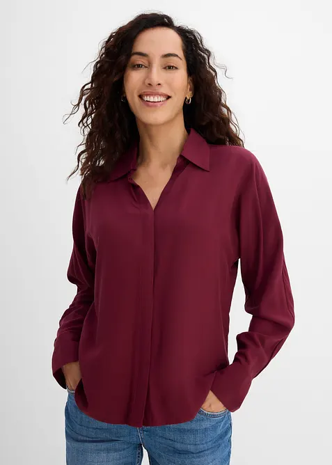 Bluse aus softer Viskose in rot von vorne (im Anschnitt) - bonprix