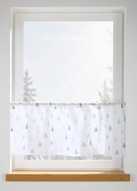 Scheibengardine mit recyceltem Polyester in weiß - bonprix