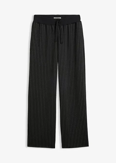 Jersey-Hose aus Punto di Roma in schwarz von vorne - bonprix