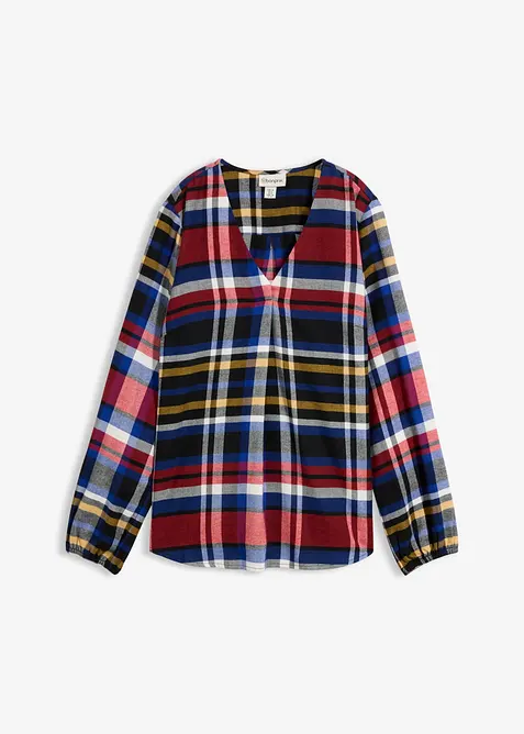 Flanell-Tunika aus reiner Bio-Baumwolle in rot von vorne - bonprix