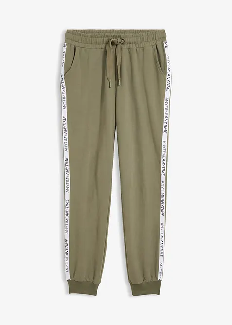 Softe Sweathose aus weichem Baumwoll-Mix in grün von vorne - bonprix