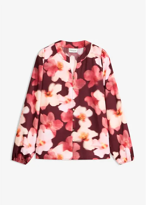 Bluse aus strukturiertem Crêpe in rot von vorne - bonprix