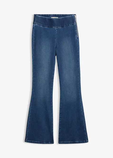 Wärmende Jeggings High Waist, Bequembund in blau von vorne - bonprix