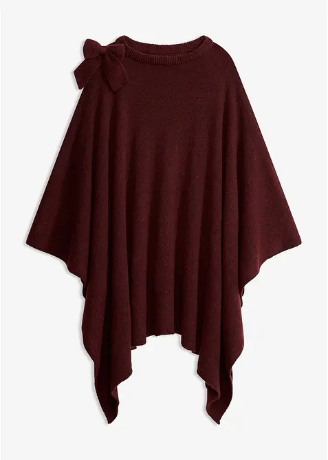 Poncho mit Schleife in rot von vorne - bonprix