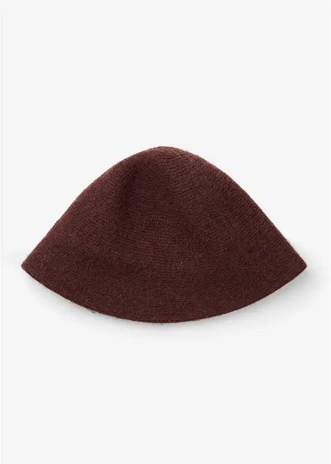Hut mit Wolle in braun von vorne - bonprix