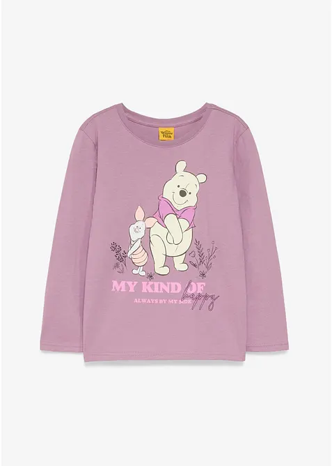 Winnie The Pooh Langarmshirt aus reiner Baumwolle in lila von vorne - Winnie The Pooh