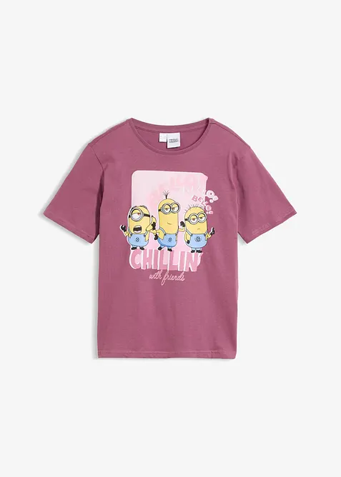 Minion T-Shirt aus reiner Baumwolle in lila von vorne - Minions_KIKA