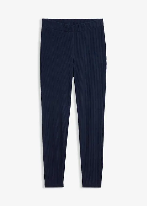 Warme gerippte Thermo-Leggings in blau von vorne - bonprix