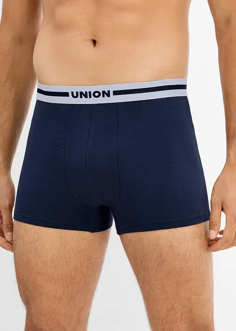 Boxershorts eng mit Baumwolle (3er Pack) in blau von vorne - bonprix