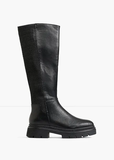 Marco Tozzi Stiefel mit Elastik-Einsatz in schwarz - Marco Tozzi