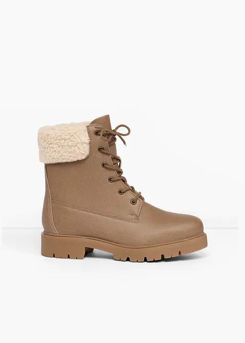 Gefütterte Schnürboots in braun - bonprix