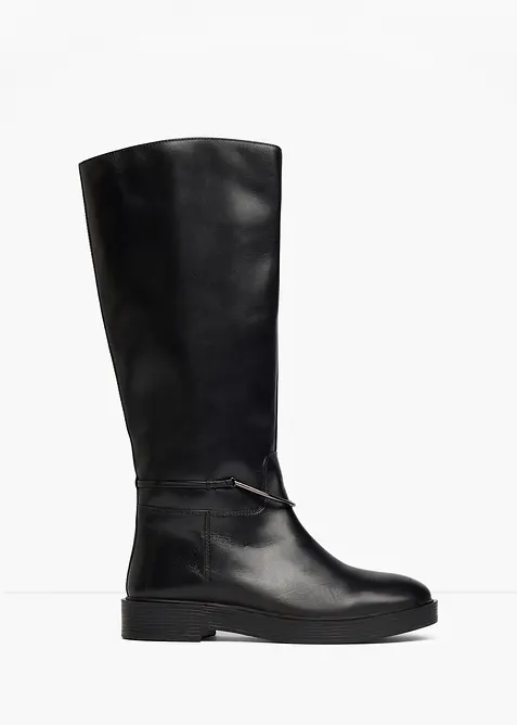 Stiefel aus Leder in schwarz - bonprix