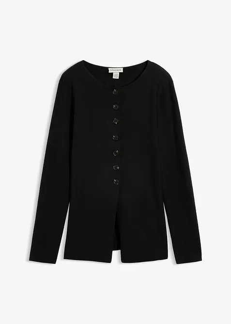 Feinstrickjacke in schwarz von vorne - bonprix