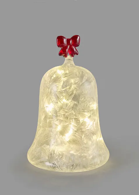 LED-Deko-Objekt Glocke mit Schleife in weiß von vorne - bonprix