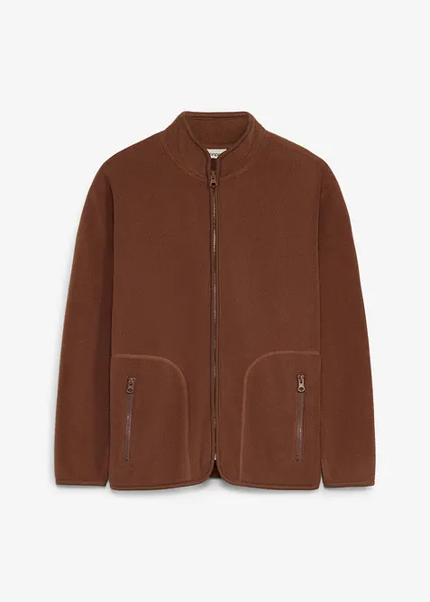 Wärmende Fleecejacke in braun von vorne - bonprix