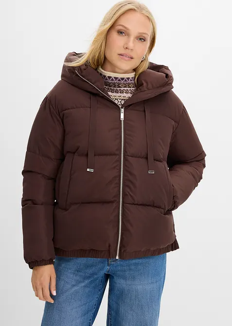 Steppjacke in braun von vorne (im Anschnitt) - bonprix