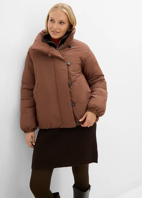 Winterjacke in braun von vorne (im Anschnitt) - bonprix