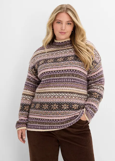 Rollkragenpullover in braun von vorne (im Anschnitt) - bonprix