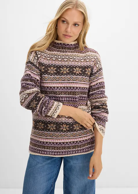 Rollkragenpullover in braun von vorne (im Anschnitt) - bonprix