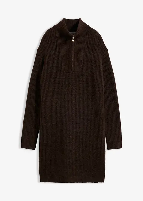 Strickkleid in braun von vorne - bonprix