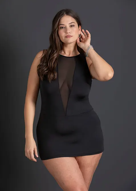 Kleid in schwarz von vorne (Totalaufnahme) - bonprix