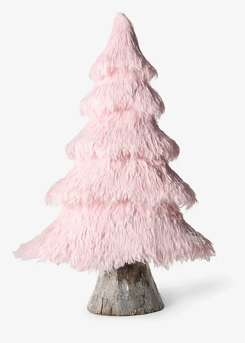 Weihnachtsbaum in Zottel-Optik in rosa von vorne - bonprix