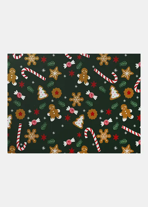 Waschbare Fußmatte mit weihnachtlichem Motiv in grün - bonprix