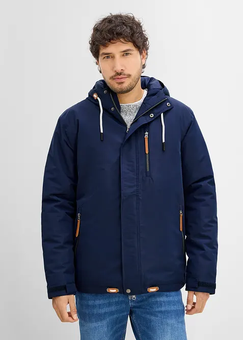 Wasserdichte Funktions-Jacke in blau von vorne (im Anschnitt) - bonprix