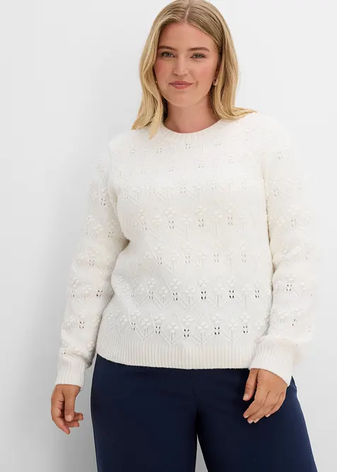Pullover in weiß von vorne (im Anschnitt) - bonprix