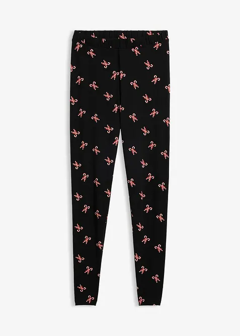 Leggings aus Baumwoll-Mix in schwarz von vorne - bonprix