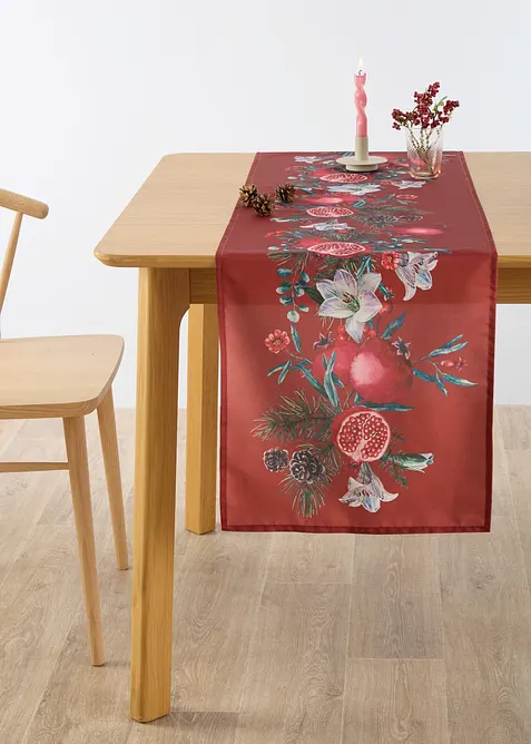 Tischläufer mit recyceltem Polyester, wasserabweisend in rot - bonprix