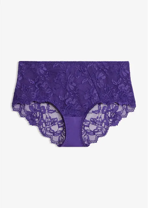 Maxipanty mit zarter Spitze in lila von vorne - bonprix