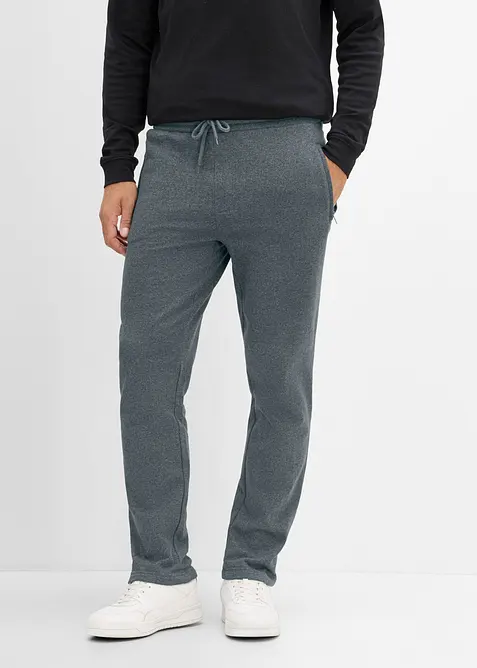 Jogginghose mit Reißverschlusstaschen in grau von vorne - bonprix