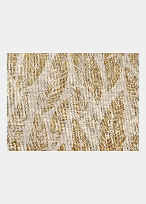 Waschbare Fußmatte mit Blättern in beige - bonprix