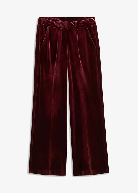 Marlene-Hose aus softem Samt in rot von vorne - bonprix