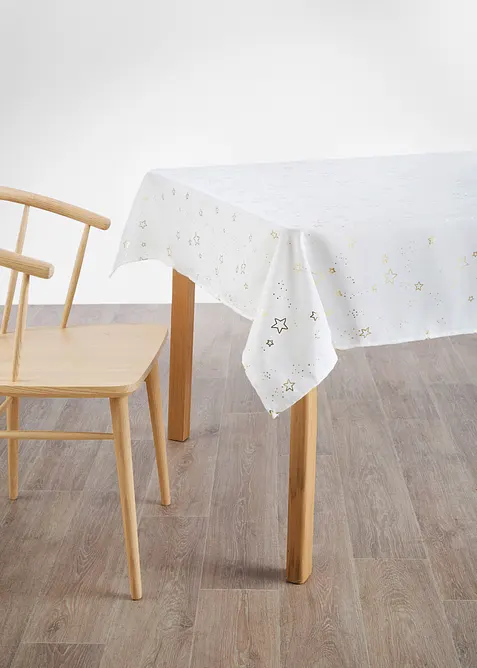 Tischdecke mit Glanz Sternen in gold von vorne - bonprix