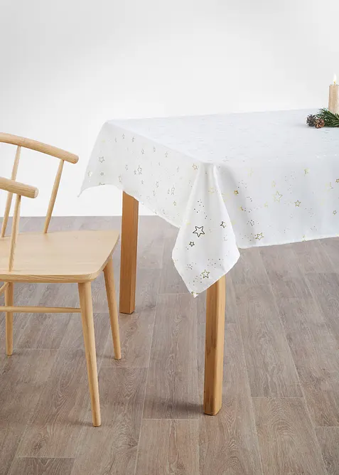 Tischdecke mit Glanz Sternen in gold - bonprix