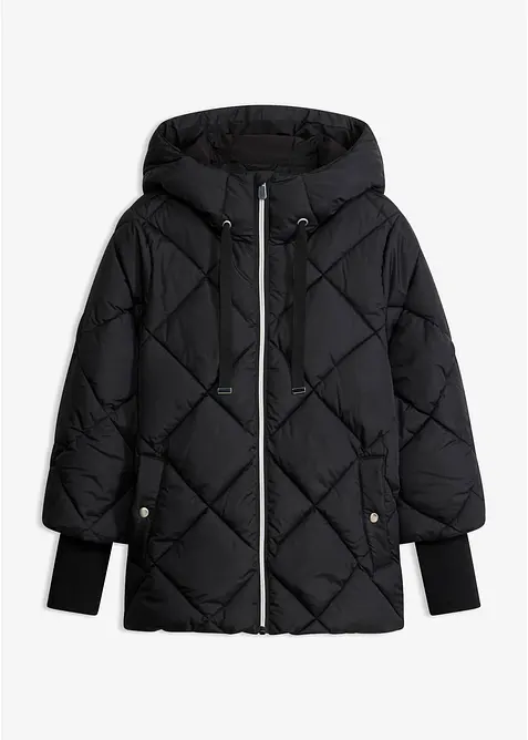 Wasserabweisende Puffer-Jacke in schwarz von vorne - bonprix