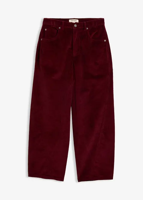 Barrel-Cordhose aus elastischem Baumwoll-Mix in rot von vorne - bonprix