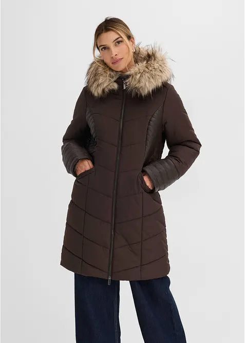 Steppmantel in braun von vorne (Totalaufnahme) - bonprix