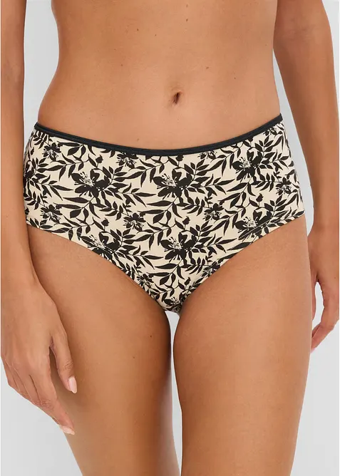 Maxipanty (4er Pack) mit Bio-Baumwolle in schwarz von vorne - bonprix