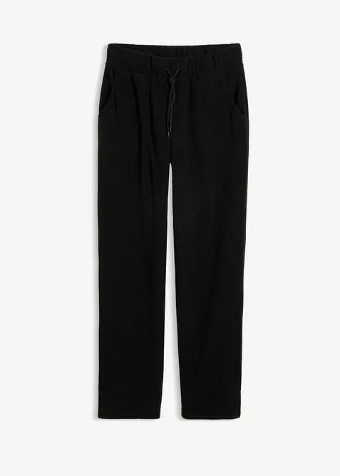 Schlupfhose aus Fleece in schwarz von vorne - bonprix