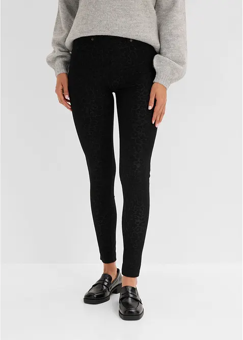 Leggings aus Baumwoll-Stretch in grau von vorne - bonprix