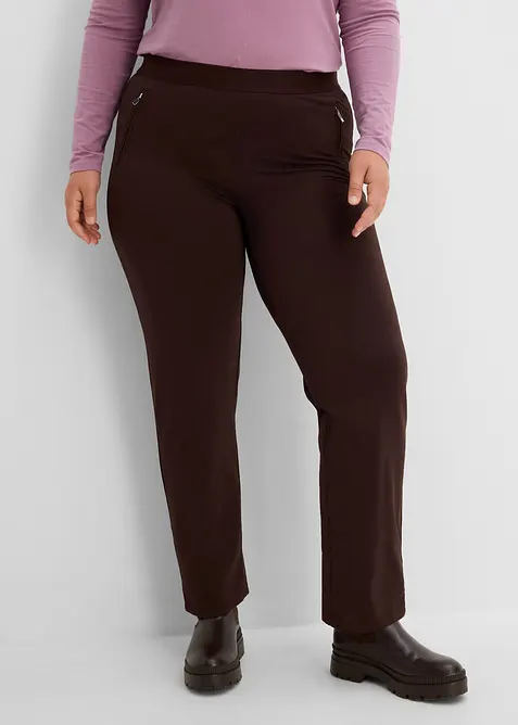 Thermo-Stretchhose in braun von vorne - bonprix