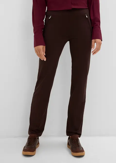 Thermo- Stretchhose in braun von vorne - bonprix
